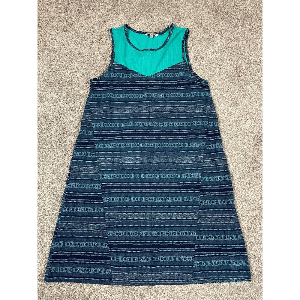 Toad & Co Dress‎ Womens Medium Blue Striped Tank Pockets Sporty Outdoor Beach